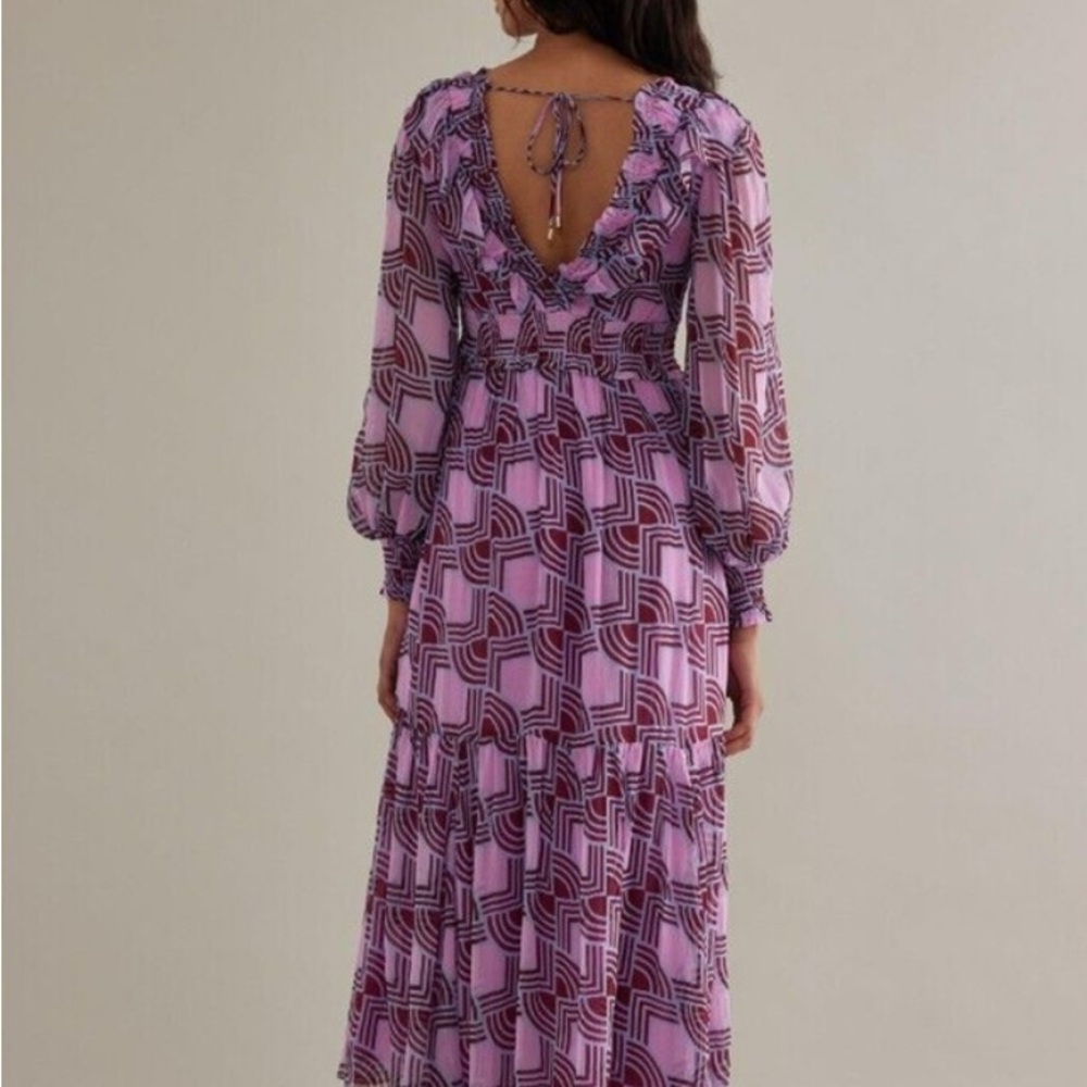 Anthropologie the Odetta Ruffled V-Neck Dress - Picture 3 of 16